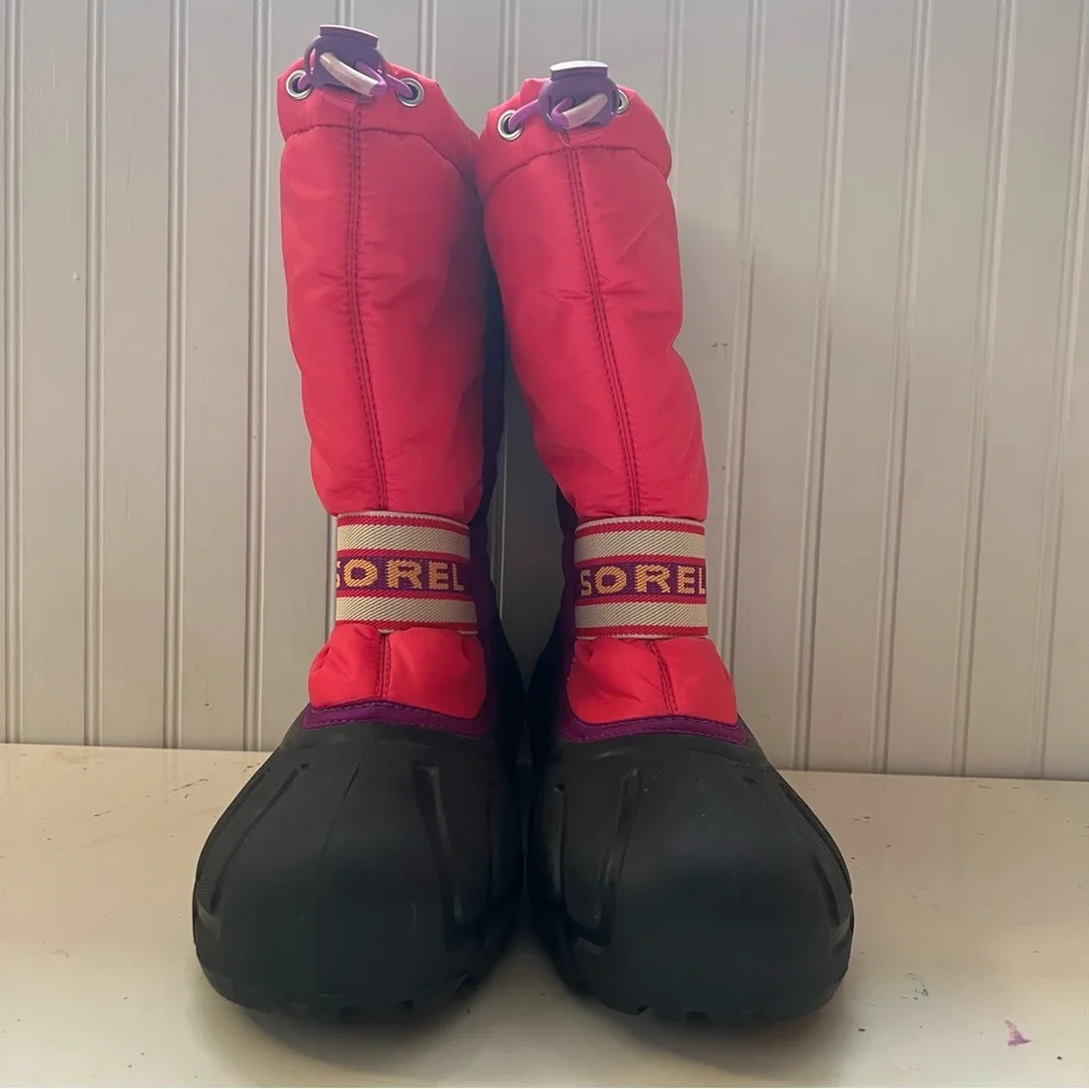 SOREL Youth Girls Boots Pink Insulated Winter Snow Shoe Sz 7 - Picture 4 of 10